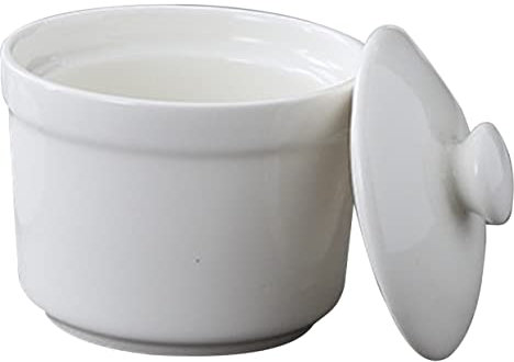 Ceramic Stew Pot Ceramic Soup Bowl Braising Pan with Lid Ceramic Stock Pot Casserole Stock Pot Clay Pot for Cooking Stovetop Ceramic Cookware Soup Cup Ceramic Bowl Ceramic Pot Food (Color : White, S (