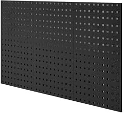 Jan Nowak Werkzeugwand Lochwand Werkstattwand Wandregal Modular Metall Kratzresistent Pulverbeschichtet 1200 x 600 x 10 mm (Schwarz)
