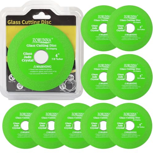 ZORUNNA 10Pcs 4 Inch Glass Cutting Disc, Diamond Blade for Angle Grinder