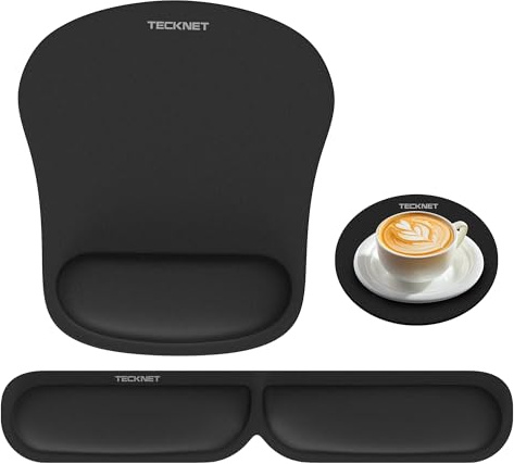 TECKNET Mouse Mat Wrist Support,Keyboard and Mouse Wrist Support Pad Set