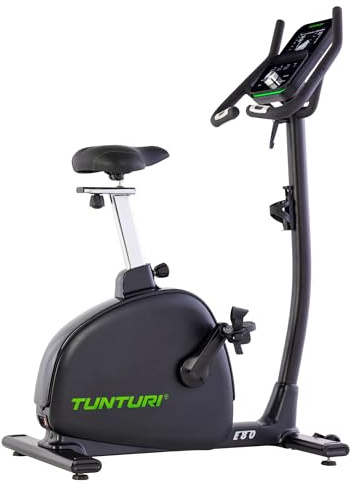 Tunturi Signature E80 Cyclette – Ergometro & Servomotore – Bluetooth e freno a induzione – Bicicletta fitness con 26 programmi di allenamento – Ingresso basso – Pedali ponderati – Sella Comfort Plus