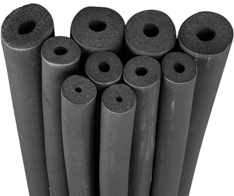Tubo Isolamento Tubi in Schiuma, Diametro Interno 6-110mm, Spessore 9/15/20mm, per condutture Interne ed Esterne Impermeabile Ignifugo, Lunghezza 1,7m/1,8m(25mm x 20mm)