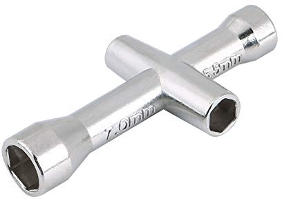 RiToEasysports Llave Cruzada para Coche RC, Llave Cruzada de Metal Multifuncional, Modelo de para Coche, Herramienta Prctica Aplicada a Tornillos y Tuercas M2/M2.5/M3/M4 para