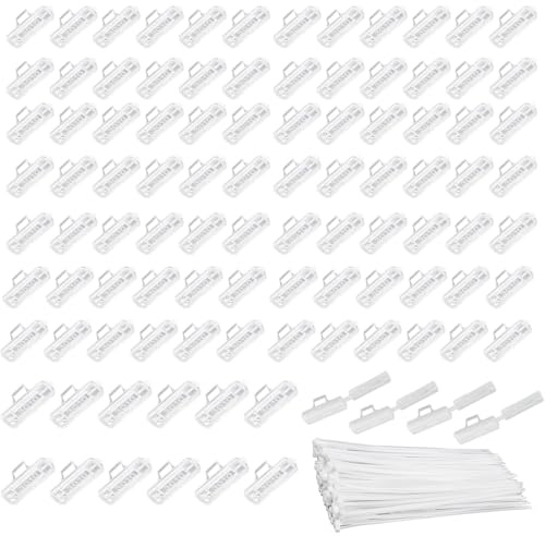 Taicols Lot de 100 étiquettes de câble avec 100 serre-câbles, marquage de câbles étanche, marquage de câbles pour l'étiquetage et le tri de câbles de toutes sortes