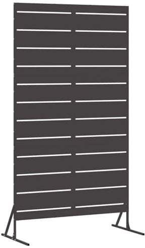 vidaXL Sichtschutz Schwarz 100 x 50 x 180 cm Stahl, Moderner Sichtschutz für Garten und Terrasse, Outdoor Raumteiler, rechteckiges Stahlpaneel