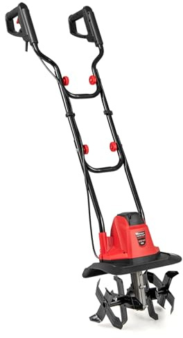 COSTWAY Motozappa Elettrica a Filo, Zappatrice da Giardino con Manico Ergonomico e Motore Forte, Motocoltivatore Pieghevole per Scavare Terreno del Prato (32,5 x 24 x 138 cm,Rosso)