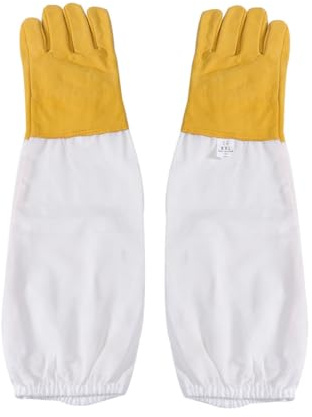 IWOWHERO Protective Beekeeping Gloves Xxl White Lightweight Goat Safety Gloves for Home and Outdoor Use Sturdy -resistant Beekeeper Tool with Flexible Design