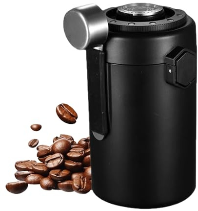 Zasdvn Lata de almacenamiento de café, lata de cocina al vacío con control de humedad, recipiente de café de acero inoxidable con cuchara medidora, para arroz, té, azúcar, cereales, harina, frijoles
