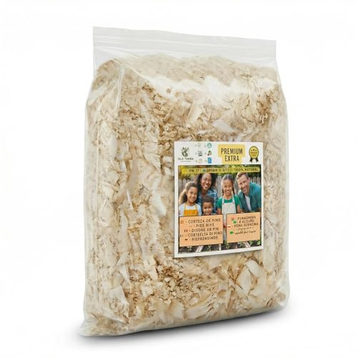 OLD TERRA NATURAL Serrin Viruta de Madera Premium 6L – Cama Natural para Conejos, Gatos y Roedores | Lecho Hipoalergénico y Absorbente Sin Polvo para Jaulas y Terrarios | Tratamiento pulga garrapata.