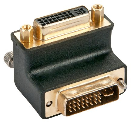 LINDY 41252 - Adattatore DVI-I Femmina / Maschio a 90° Giù