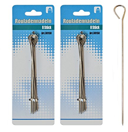 Helmecke & Hoffmann * Rouladennadeln Rouladenhalter Rouladenspieße Fleischnadeln Rinderrouladennadeln wählbar von 8-80 Stück (16)