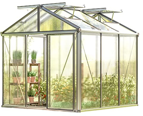 GFP Serra Diamas 21 Light 235 x 235 cm, lastre a doppia parete spesse 12 mm, colore alluminio naturale