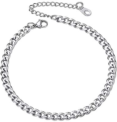 PROSTEEL klassisk unisex-fotkedja av rostfritt stål/18k förgylld ankarkedja/pansarkedja/snörkedja/vetekedja, justerbart fotband för män, kvinnor, pojkar och flickor, sommarsmycken, tillbehör, 22 centimeters, Rostfritt stål