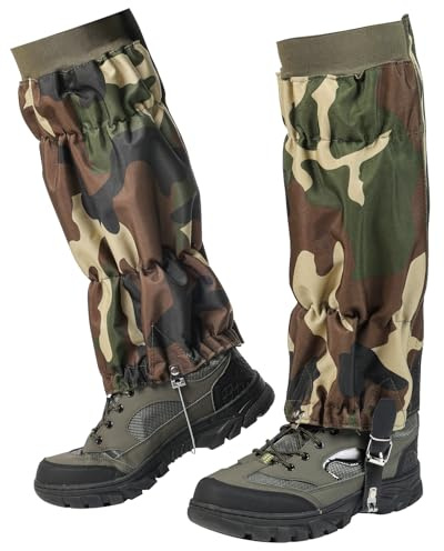 Uponauot Adjustable Snake Gaiters for Men Women Snake Bite Protection Chaps Snake Proof Boots Gaiters Snake Guards Leg Gaiters (Snake Proof Gaiters - Camo)