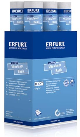 Erfurt Vliesfaser Basic 101 Vliestapete überstreichbar 10.05X0.53 Strukturtapete 6 Rollen 1004303
