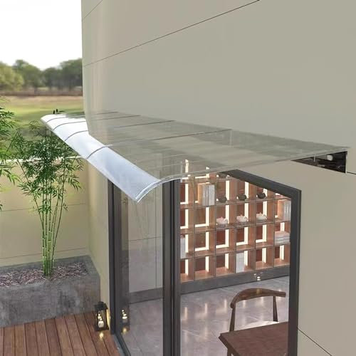 Zlovne Auvent de Porte et Fenêtres,Marquise Porte Exterieur de Toit Auvent en Arc,Marquise Porte d'Entrée,Marquise de Porte d'Entrée en Polycarbonate Transparent,Protection UV (40x50cm/16 x20)