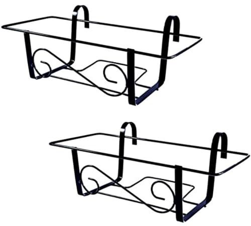 VIRSUS 2 Balconiere in Metallo di colore Nero, Fioriera Portavaso in Ferro Verniciato per Fiori e Piante, Supporto da Appendere a Finestre e Balconi, Made in Italy, Portata 15 kg -091 (50 cm)