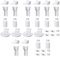 HAPPOW 8 Kit 48 Stück Plissee Ersatzteile, Klemmfix Halterung, Plissee Halterung Klemmträger, mit Klemmhalterung, Abdeckung, 2mm Stopfen, Ideal für die einfache Montage ohne Bohren an Plissee