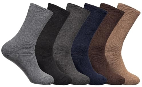 ITRAT ® Calcetines no elásticos para hombre, calcetines térmicos aptos para diabéticos, calcetines gruesos de invierno, calcetines cálidos y cómodos, absorben la humedad, botas transpirables para