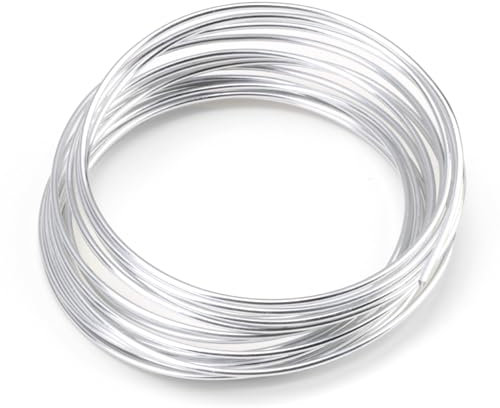 16.4 Feet Aluminum Craft Wire 6 Gauge, 2mm Thick Bendable Round Silver Craft Wire Sculpting Metal Wire Silver Plated Non-Tarnish Wire for Modelling Crafting Jewellery Floral Making Weaving Wrapping