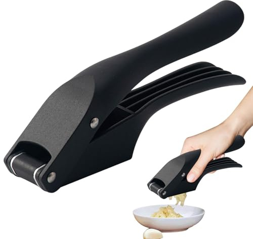 Exprimidor de ajo y rebanadora, herramienta picadora de ajo, Picadora de ajo 2 en 1 de acero inoxidable, Picadora de prensa de ajo, Gadget de cocina ortable, herramienta de compresión antioxidante