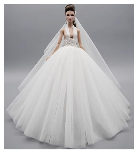 Codulu Vestido de muñeca para muñeca Americana de 11.5 Pulgadas Vestido de Novia de 30 cm con Velo Falda de Princesa Vestido de Noche Trajes para muñecas BJD de 1/6 Juguetes para niños 1 Pieza #I