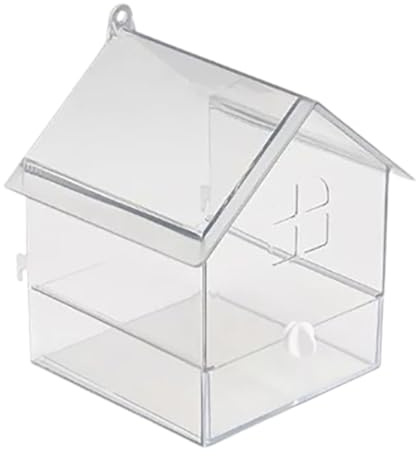 Vasca da bagno per uccelli, vasca da bagno per uccelli in acrilico, box doccia con pappagallini, spaziosa e confortevole, facile da usare e senza perdite, 14,5 x 14 x 18,5 cm, per calopsita