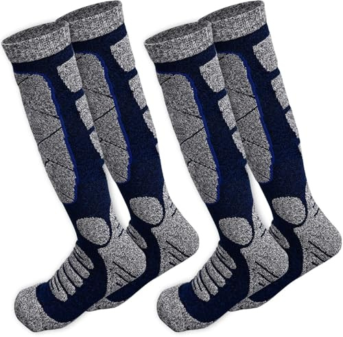 INSPUTOL Chaussettes de Ski pour Hommes et Femmes, Chaussettes Thermiques Montantes pour Le Snowboard, la randonnée et Le Froid