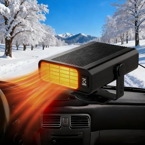 Aimisite Riscaldatore per auto da 12 V, portatile, per l'inverno, con ventola da 150 W, anti-appannamento, sbrinatore, riscaldatore e sbrinatore, riscaldamento e raffreddamento con accendisigari