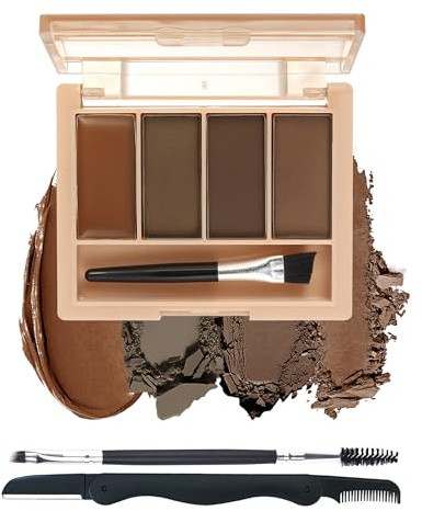 Paleta de polvos para cejas, 4 colores, marrón claro, gris, cejas en polvo