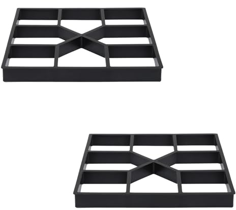 Housoutil Stampo per Mattoni di Cemento 2 Pezzi, Creatore di Percorsi Fai da Te in Materiale Ecologico, Strumento di Modellazione per Pavimentazione Giardino, Terrazza e Bordo Piscina