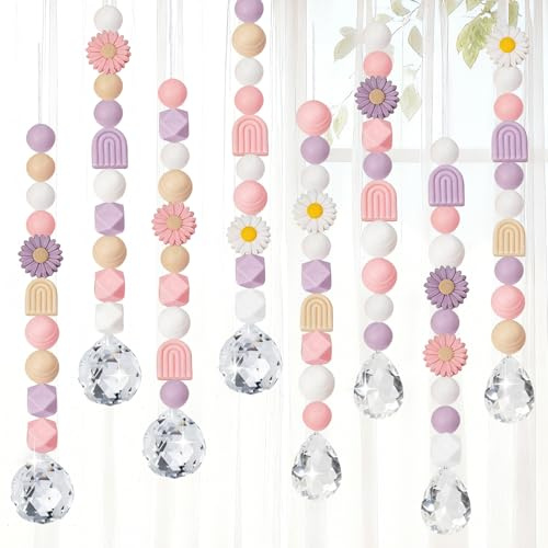 Atrapasoles Cristal Colgante,8 Piezas Atrapasueños de Cristal,Colgante de Cristal Prisma,Cristales para Colgar,Decoración en Hogar,para Cventana,Jardín,Decoración de Boda