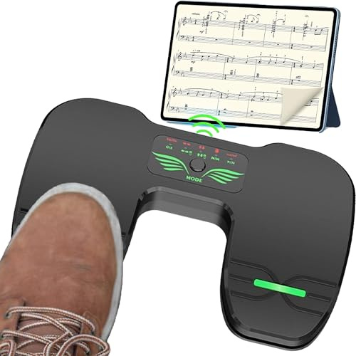 WDEC Bluetooth Page Turner Pedal, Pedal de Giro De Página Inalámbrico Para Ipad, Teléfonos Inteligentes y Tabletas Recargable Pedales Musicales Silencioso Usb, Guitarra Inalámbrico Para Partituras