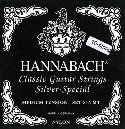 Hannabach 652599 Series 815 Silver Special Medium Tension String Set for 10-String Classic Guitar