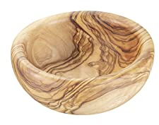 APS Cuenco de oliva: diámetro de 10 cm, altura: 4 cm, madera de olivo de 0,1 litros (cada pieza es única. El color y las vetas pueden variar)