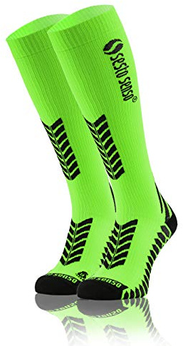 Sesto Senso Calcetines de Compresión Deporte Colores Altos Hombre Mujer 43-47 Verde