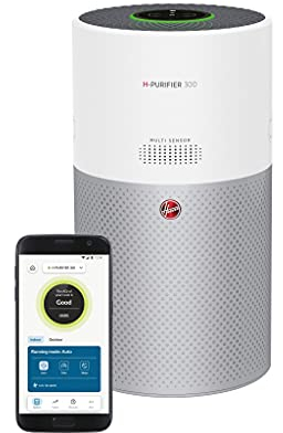 Hoover Air Purifier 300 - HEPA Air Purifier, Removes 99.97% of Allergy Particles, Pollen, with Fast-Acting H-TRIFILTER Filtration System, Bluetooth Connectivity