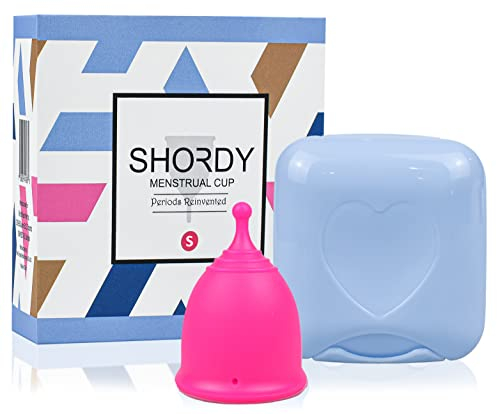 SHORDY Menstrual Cup, Single Pack (Small) with Box, Soft & Flexible, Copa Menstrual Kit for Women | Up to 12 Hours of Comfort, Eco-Friendly & Safer Alternative to Pads & Tampons (Pink)