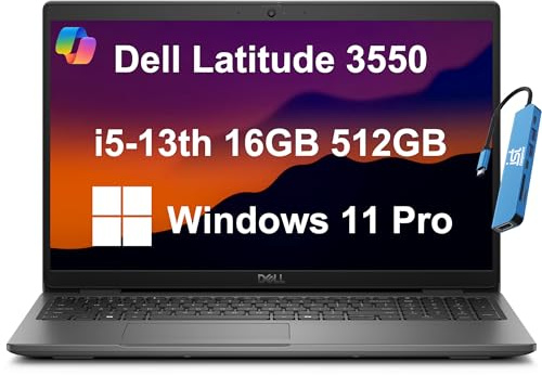 Dell Latitude 3550 3000 Business Laptop (15.6 FHD, Intel 13th Gen 10-Core i5-1335U, 16GB RAM, 512GB SSD), Backlit, Long Battery Life, Ethernet, Wi-Fi 6E, 1080p FHD Webcam, Win 11 Pro, Black – 2024