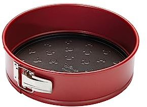 Prestige New Disney Bake with Mickey Mouse 23cm Springform Cake Tins for Baking - Non Stick Round 9 Inch Cake Tin, Carbon Steel Bakeware, Red & Black