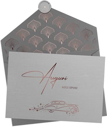 Joli Coon Biglietto auguri matrimonio con busta e sigillo in ceralacca - Auguri agli sposi - Biglietti matrimonio auguri