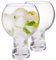 Rink Drink 525ml Short Stem Gin Glasses Set - Pack of 2 - Large Modern Tonic Cocktail Glass Dishwasher Safe Wine Drinking Balloon Goblet Bowl Copa Glass with Stem