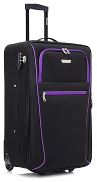 Medium Suitcase 26 Super Lightweight Luggage 20% Expandable Combination Lock 2 Wheel Soft Shell Hold Check in Luggage for 15 to 20kg