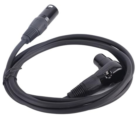 Septpenta XLR Microphone Cable, Angled XLR Female to Male Adapter, Noise Canceling, for Speakers or PA Systems (1.8m)