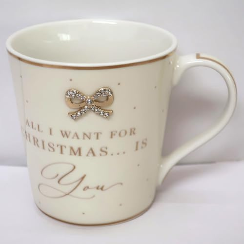 Lesser & Pavey All I Want for Christmas is You julmugg – vit – presentidé till jul jul – jultema mugg, UK design, varma drycker, te, kaffe – julmugg