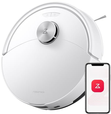 roborock Q10 S5 Saugroboter mit Wischfunktion, 10.000 Pa HyperForce Saugkraft, Dual Anti-Tangle System, Auto Lifting Mopping, Ideal für Tierhaare, Teppiche, Hartböden (Weiß)