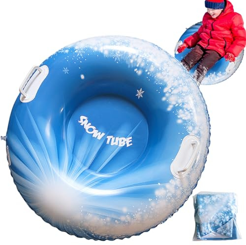 Tube à neige 31,5 pouces Traîneaux pour adultes, luge à neige gonflable avec poignées Luge pour adulte robuste Jouets de neige épais pour l'hiver Style 2 Traîneaux à neige pour adultes Tubes à neige L