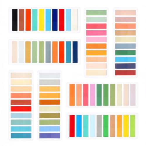 Oderra 1120 Pcs Marque Page Adhesif, Notes Adhésives Multicolores, Marque Page Autocollant Transparent, Autocollantes D'index Inscriptible Sticky Tabs pour Étude et Bureau (8 Ensembles)