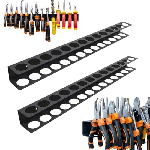 Chenboow Organisateur Tournevis, 2 Pièces Support Mural, Étagère Murale en Acier, Porte-Outils pour Garage et Sous-Sol