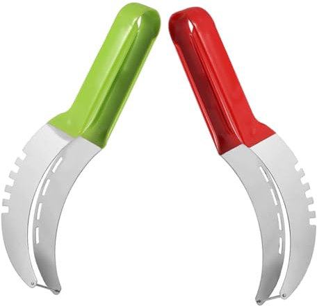 LAPYAPPE 2 Pezzi Taglierina per Anguria Acciaio Inossidabile Utensile Ergonomico per Frutta Facile da Usare Melone e Ananas per Cucina e Ristoranti